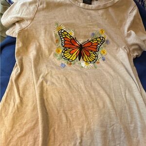 Butterfly Embroidered Kids Shirt